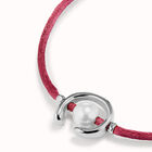 Mauve cord bracelet with a pearl